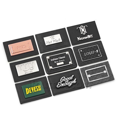 Patch Lledr Du Gyda Tag Metel