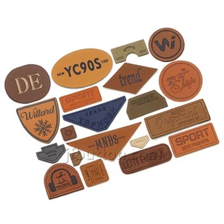 Labeli lledr wedi'u gwneud â llaw