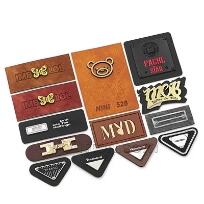 Patch Lledr Pants Gyda Tag Metel