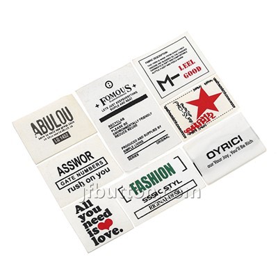 Label Logo crys T{0}} wedi'i wehyddu