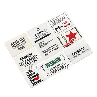 Label Logo crys T{0}} wedi'i wehyddu