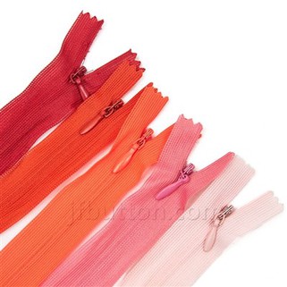 Zipper Anweledig Coch